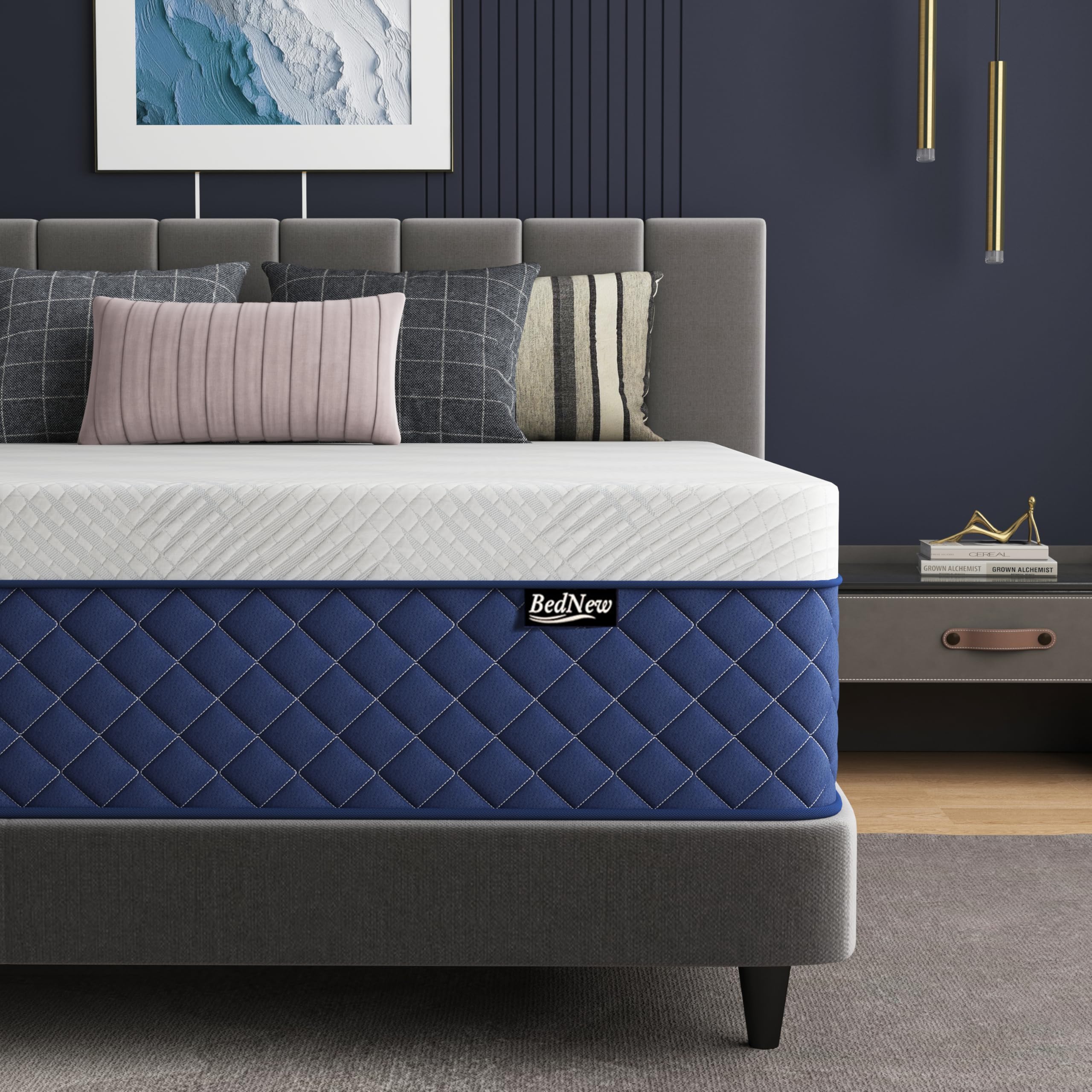 Bednew Double Mattress 30cm, 12 Inch Innerspring Hybrid Mattresses Double 4FT6 with Breathable Foam and Pocket Spring For Cool Comfort Sleep, Medium Firm Mattress(135x190x30cm)