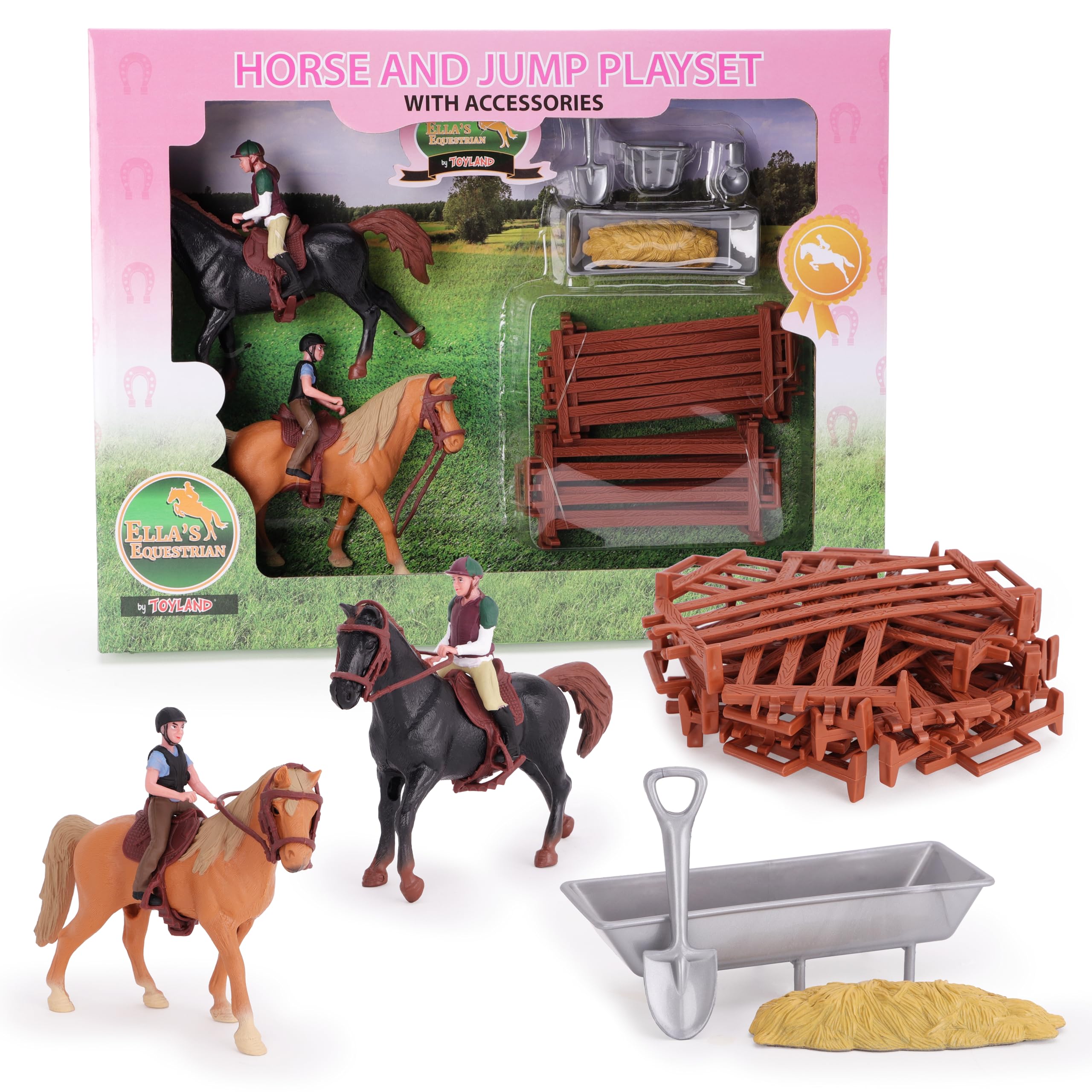 Leonshco – 40 Clôtures De Ferme Pour Chevaux + 4 Guirlandes LED – Jouet De Construction Modulaire – Déco Scène Miniature