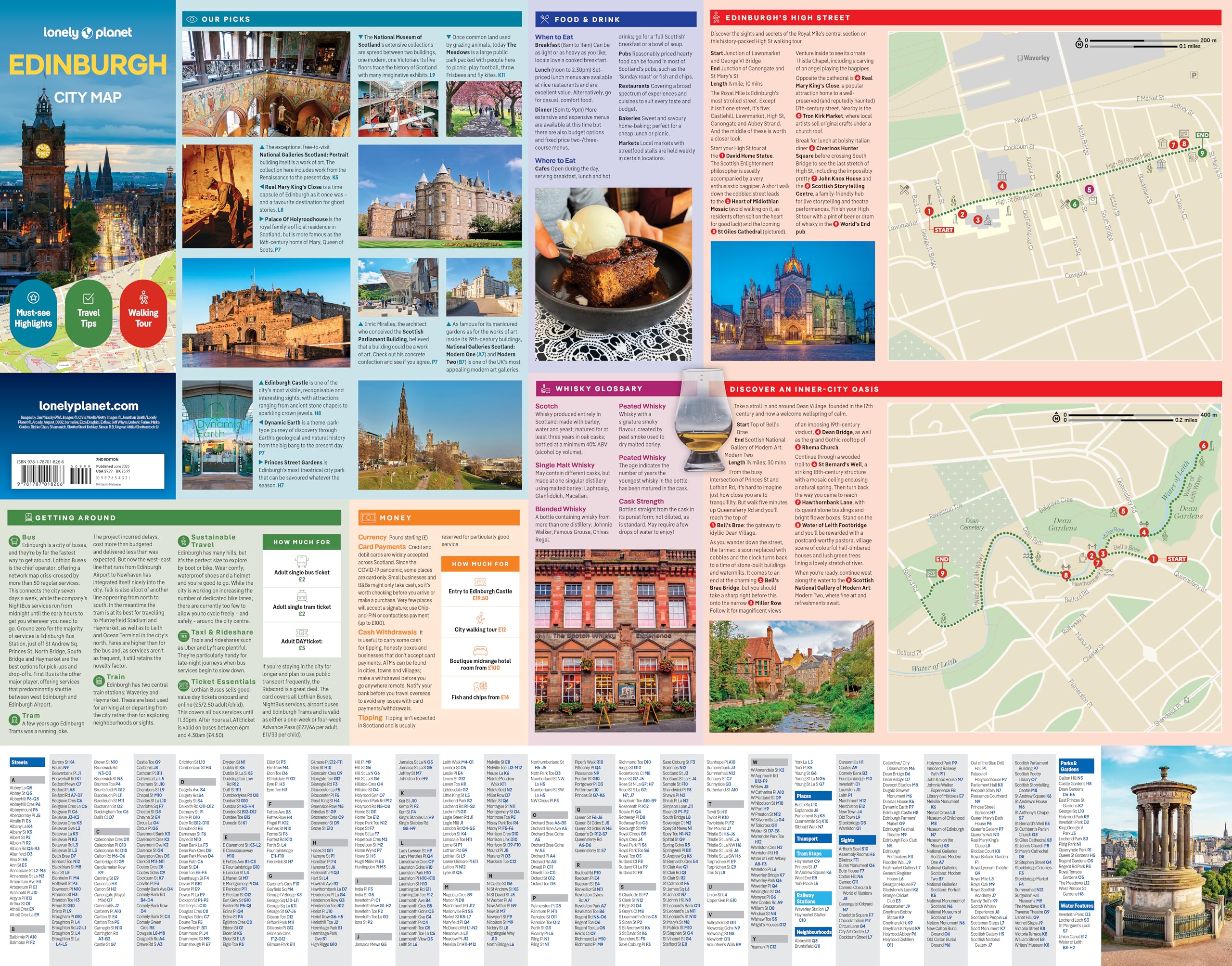 Edinburgh City Map 2ed -anglais-: Durable, Waterproof, Easy-Fold Planning Map with Attractions & Walking Tours