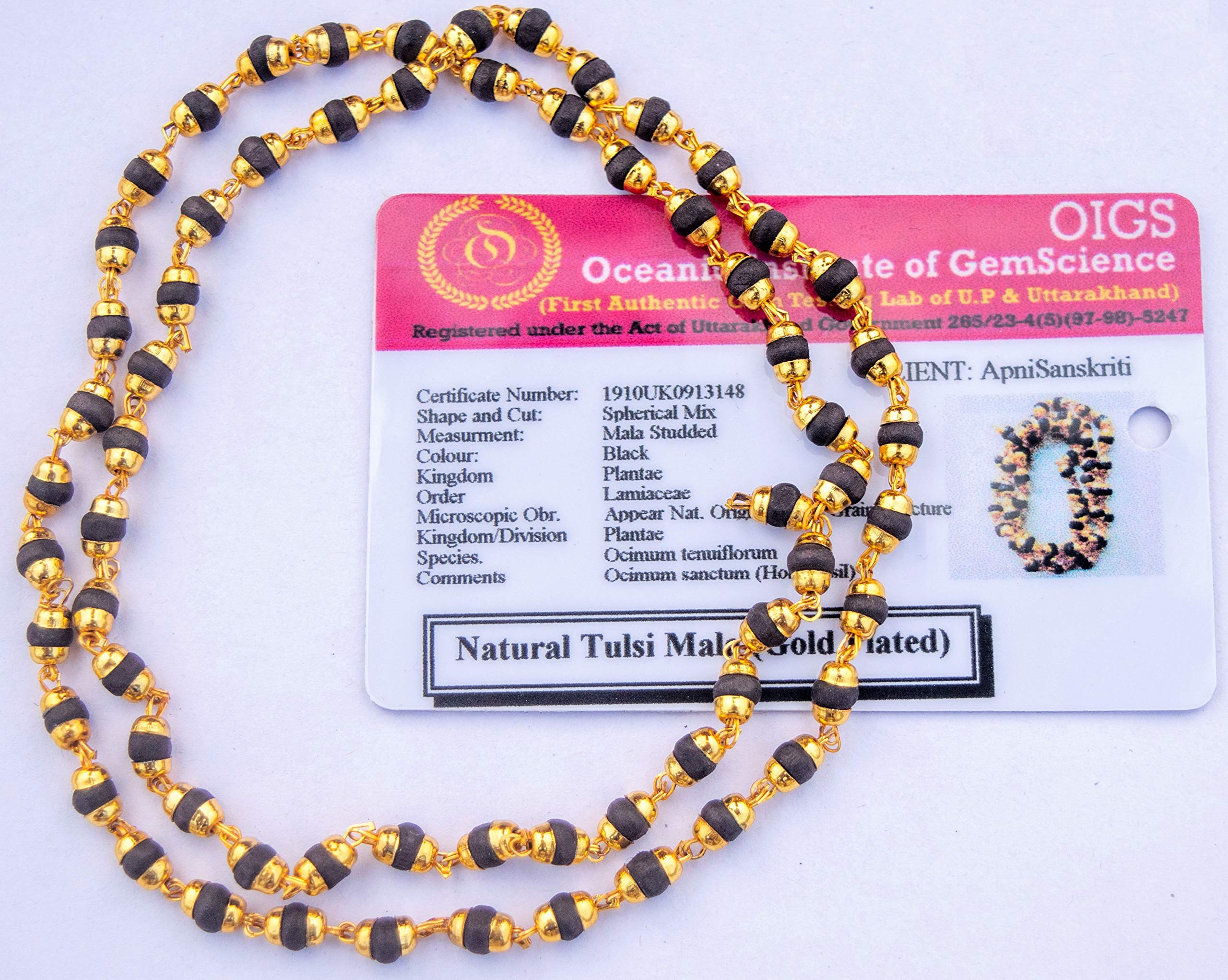 Apnisanskriti Black Tulsi Beads Mala in 