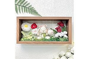 Handmade Crochet Tulip Rabbit Photo Frame Ornament