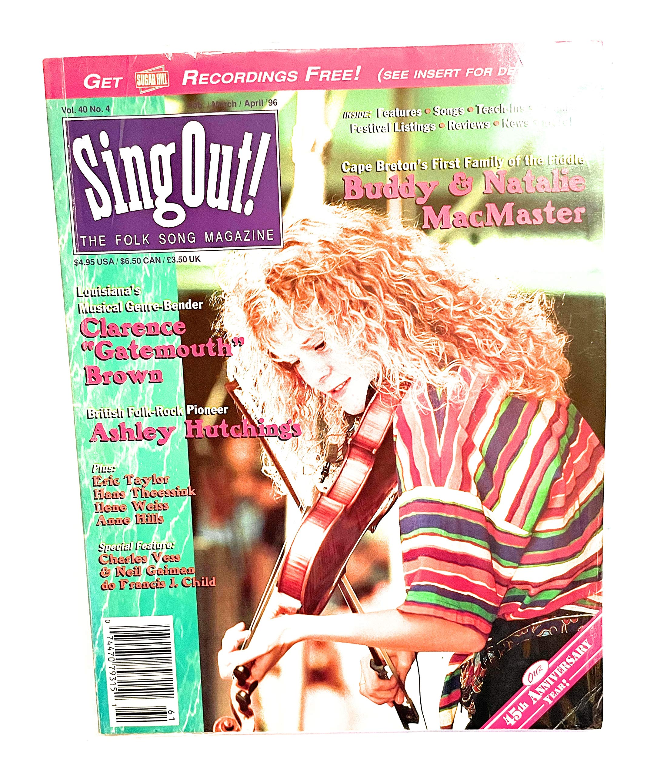 Sing Out! the Folk Song Magazine Volume 40 No. 4 [Natalie Macmaster Cover]