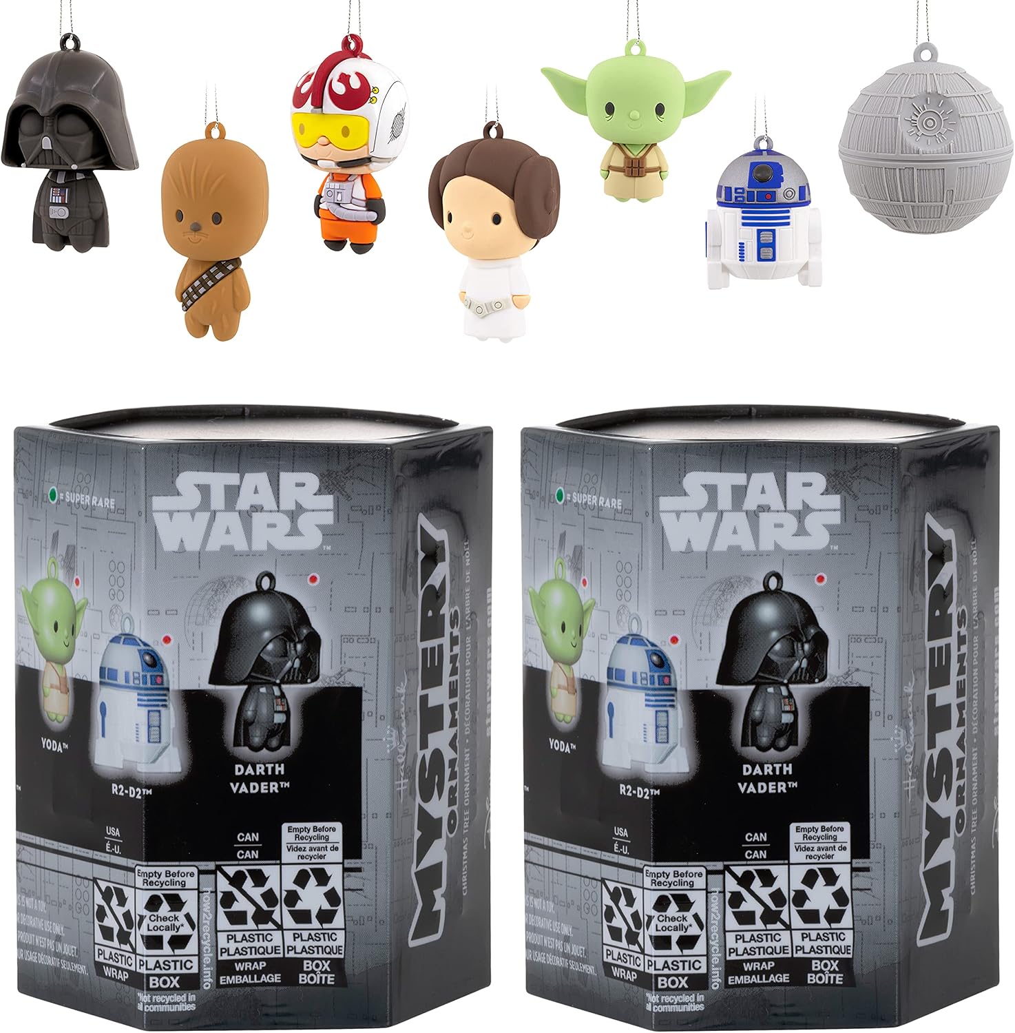 Hallmark Star Wars Series 2 Mystery Christmas Ornament, Bundle of 2,Multi Color,0002HCM9992