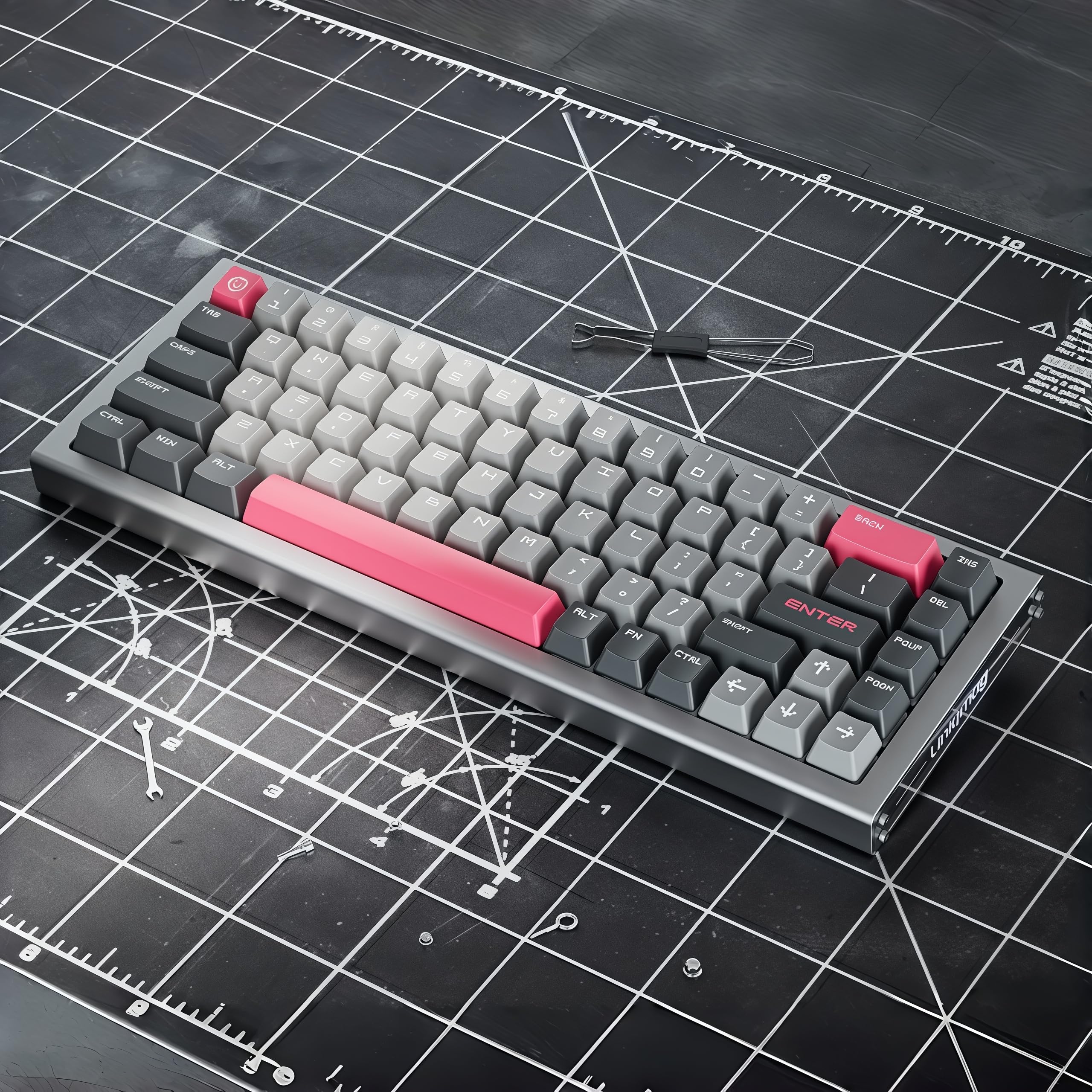 TMR Keyboard,8K Polling Rate,0.08ms Latency,0.005mm Precision,Springless Maglev Switch,Full-Aluminum Weighted Base,0.001-3.5mm Actuation Travel,RGB Lighting,Gasket-Mount,PC+Mac Ready.(UQ68R)