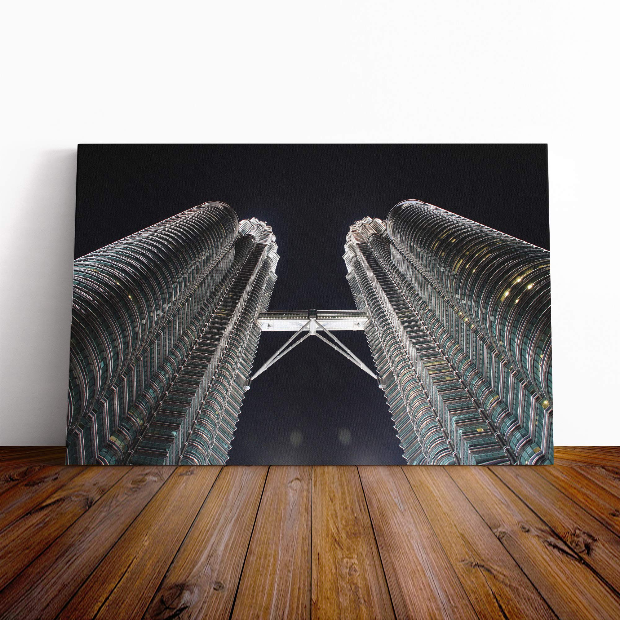 Kuala Lumpur Malaysia Petronas Towers (2) Canvas Print | Gallery Wrapped 30mm Frame Wall Art | 24x16 inches | Ready to Hang | Modern Picture | Living Room Bedroom Lounge Office