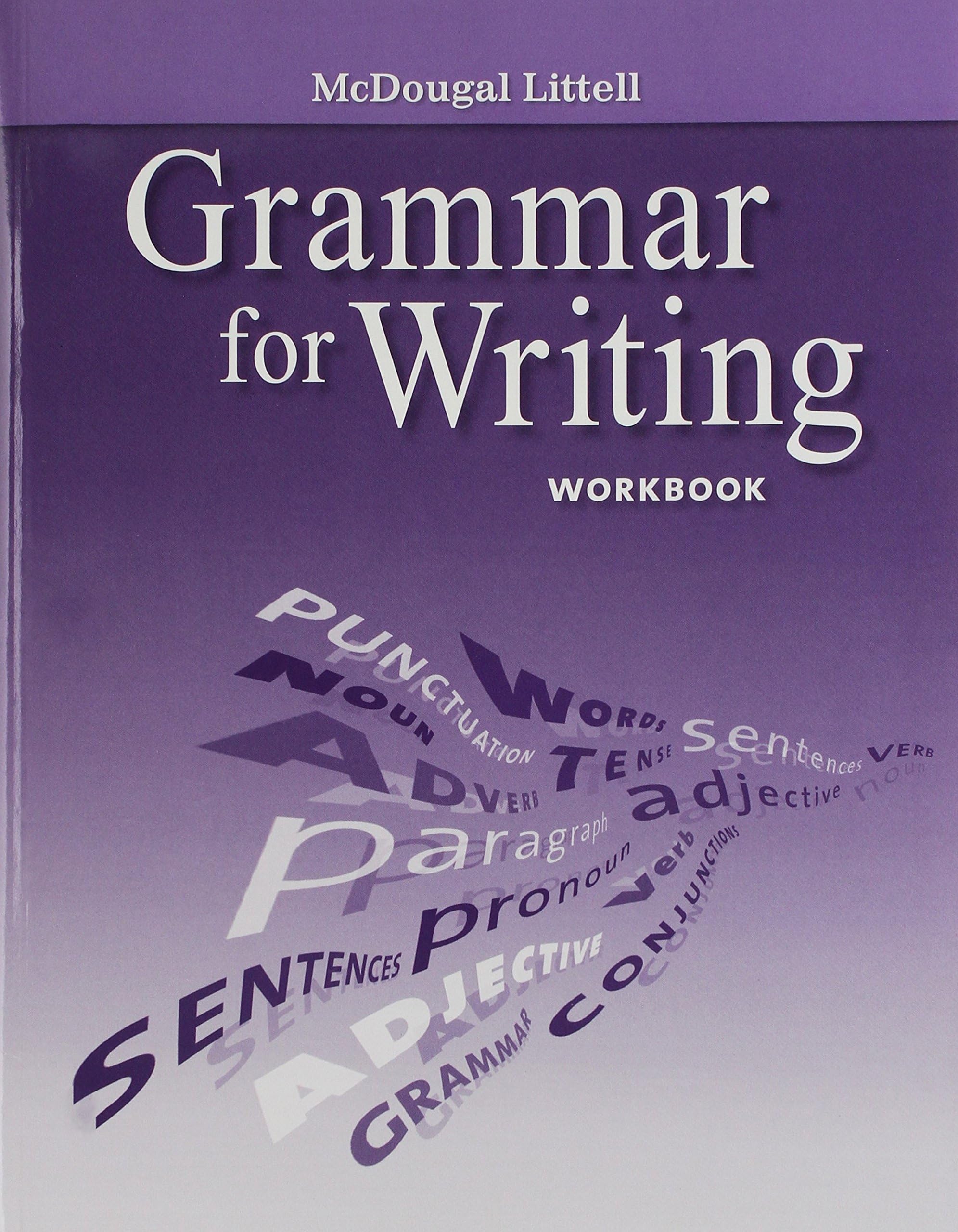 Mcdougal Littell Literature British Literature, Grade 12 Grammar for Writing Workbook: Mcdougal Littell Literature