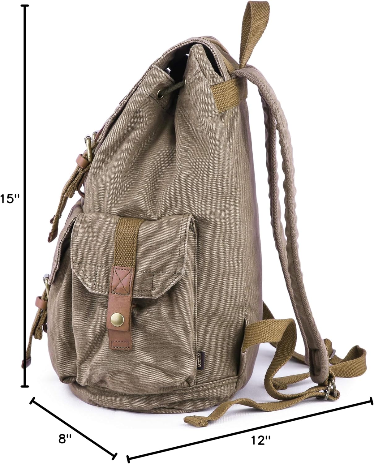 GOOTIUM 21101AMG-S Specially High Density Thick Canvas Backpack Rucksack, Field Tan, Small - Image 8