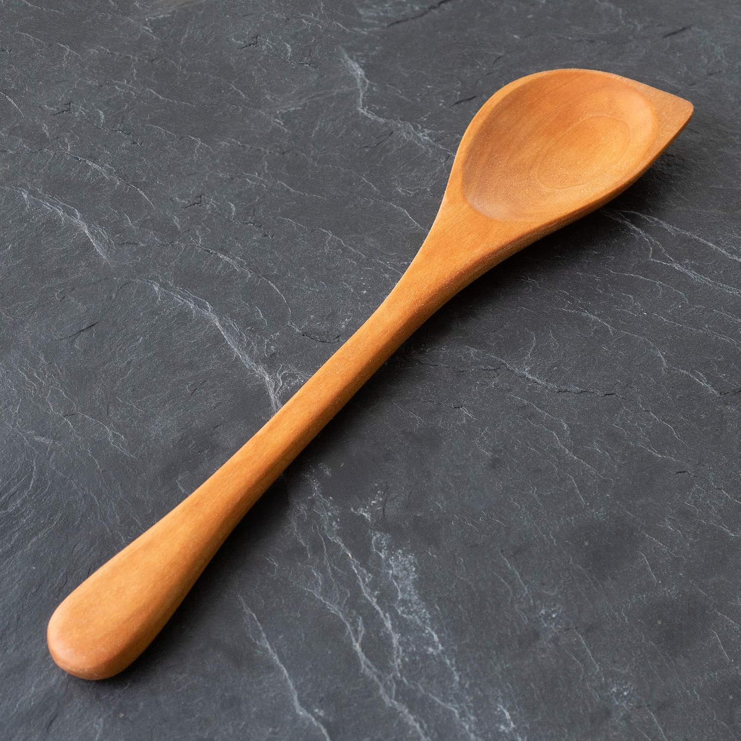 Wooden Corner Spoon, 12” Handmade Lancaster Wood Spoons - Sauté, Baking, Mixing, and Serving Kitchen Utensils