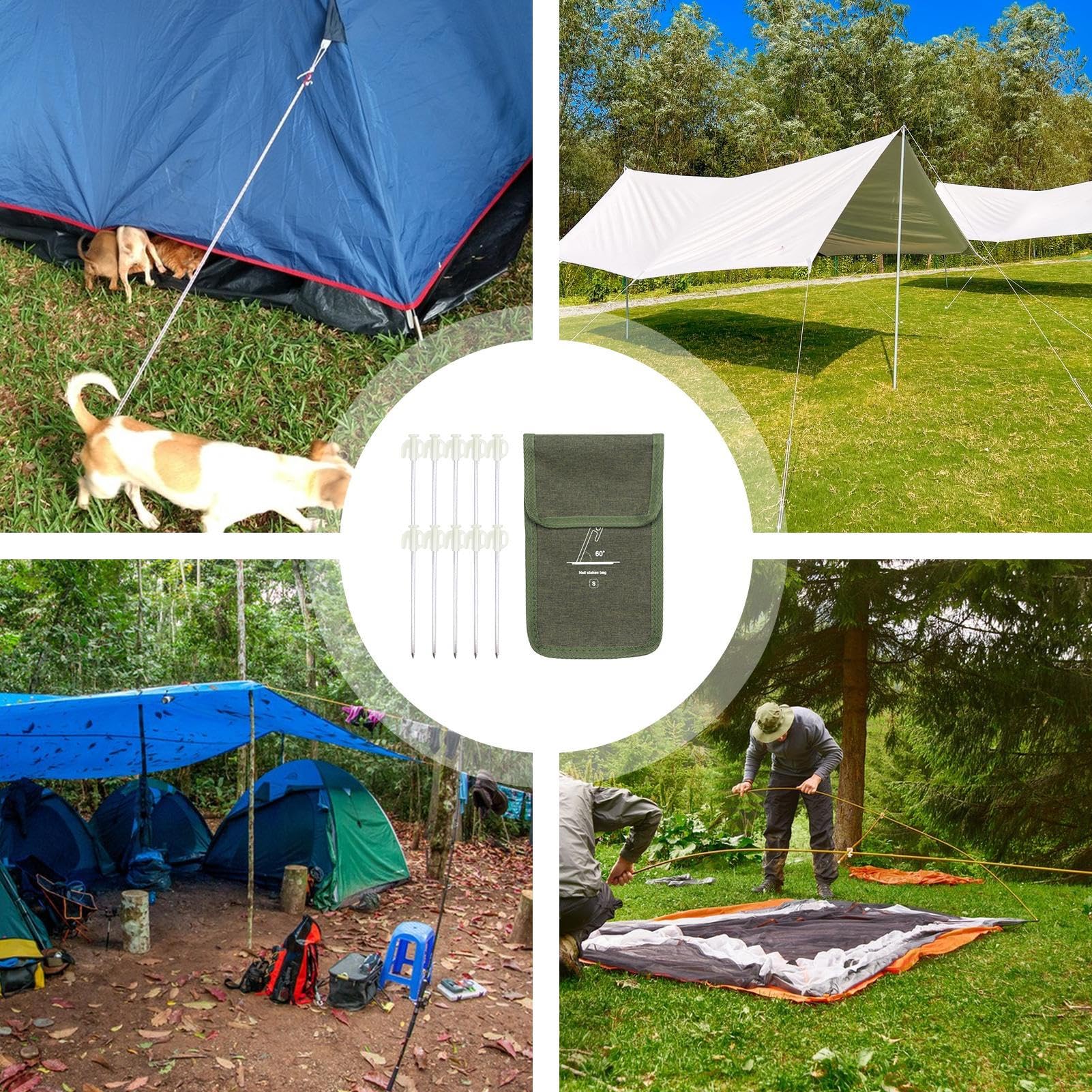 Zeltheringe leuchten im Dunkeln,Zeltheringe leuchten im Dunkeln,Camping-Rasenpfähle 10 Stück
