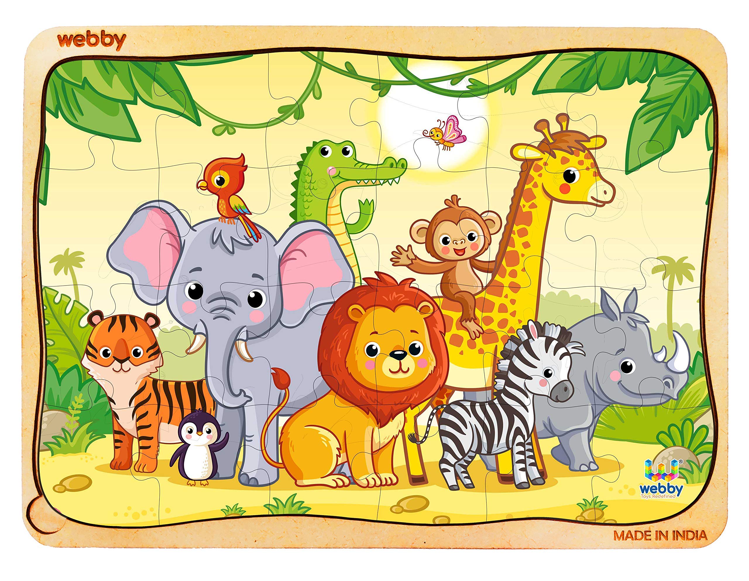 Webby Jungle Safari Wooden Jigsaw Puzzle, 24Pcs, Multicolor - Kids (B08LRNKSXR) Amazon Price History, Amazon Price Tracker