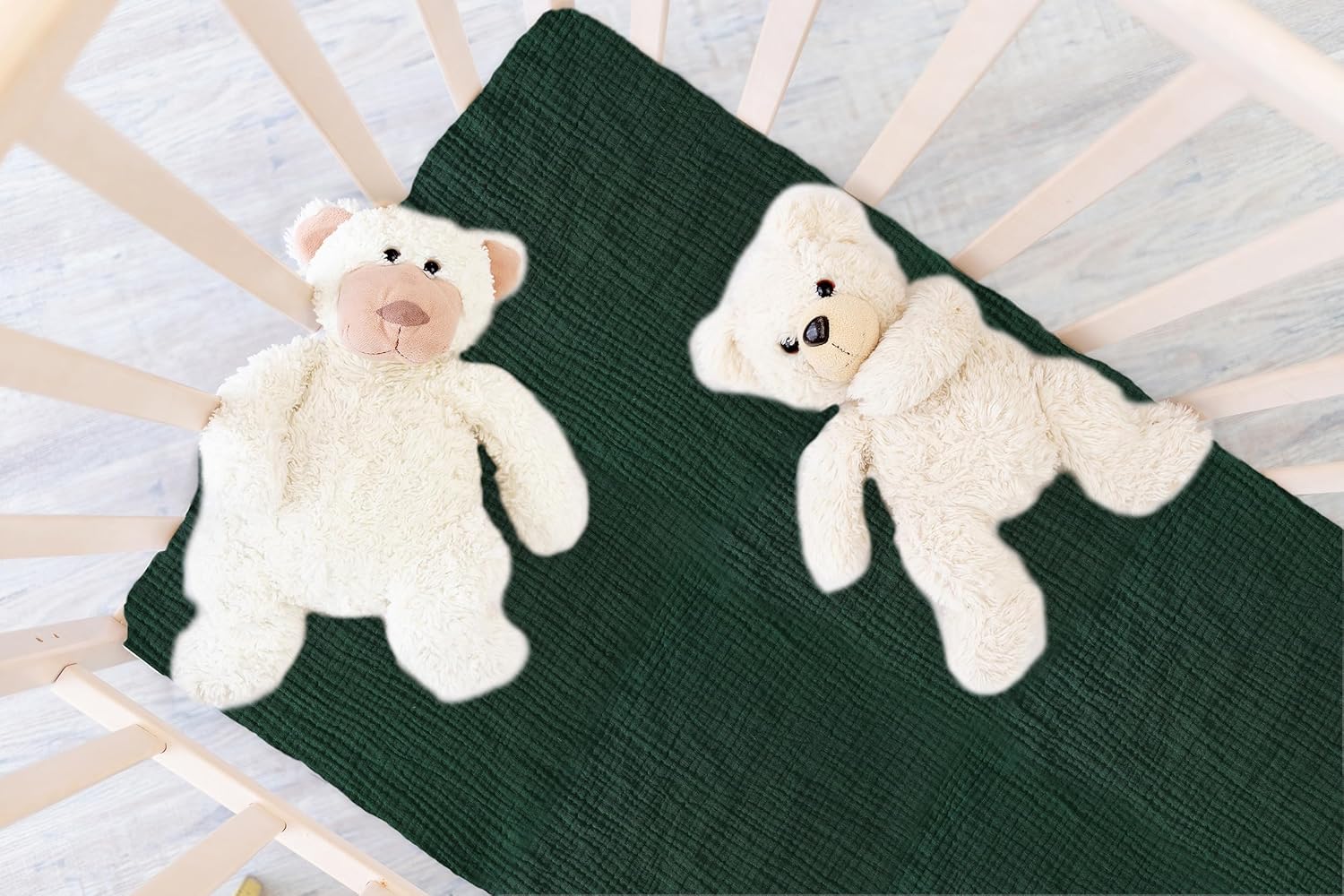 TADO MUSLIN Baby Crib Sheets 2 PCS, 100% Organic Cotton Fitted Crib Sheet for Standard Crib Mattress (52"x28"), Soft and Breathable for Girl and Boy