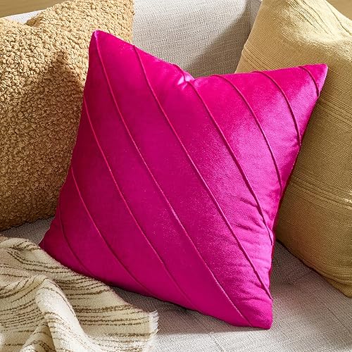 Vista 87 de GIGIZAZA Juego de 2 fundas decorativas de terciopelo de 18 x 18 pulgadas, fundas de almohada cuadradas de color verde azulado para sofá, fundas