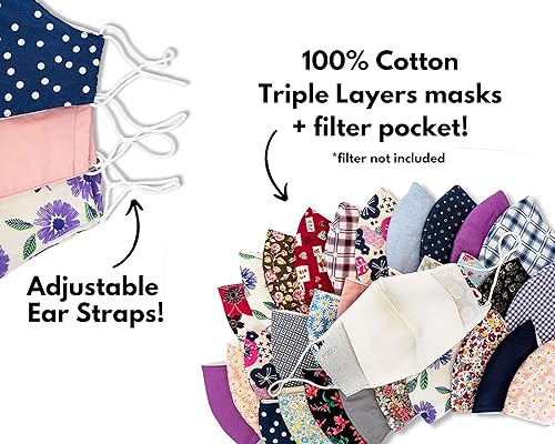 Miniatura 4 de Reusable Face Masks - Pack of 30 Cloth Face Mask for Wedding Guests - Stylish, Fashionable Face Mask in Assorted Designs, 100% Cotton Mask,