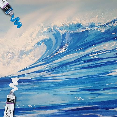 Miniatura 7 de U.S. Art Supply Juego de pintura gouache profesional de 36 colores en tubos grandes de 0.6 fl oz y rueda de mezcla de colores, tubos de pintura