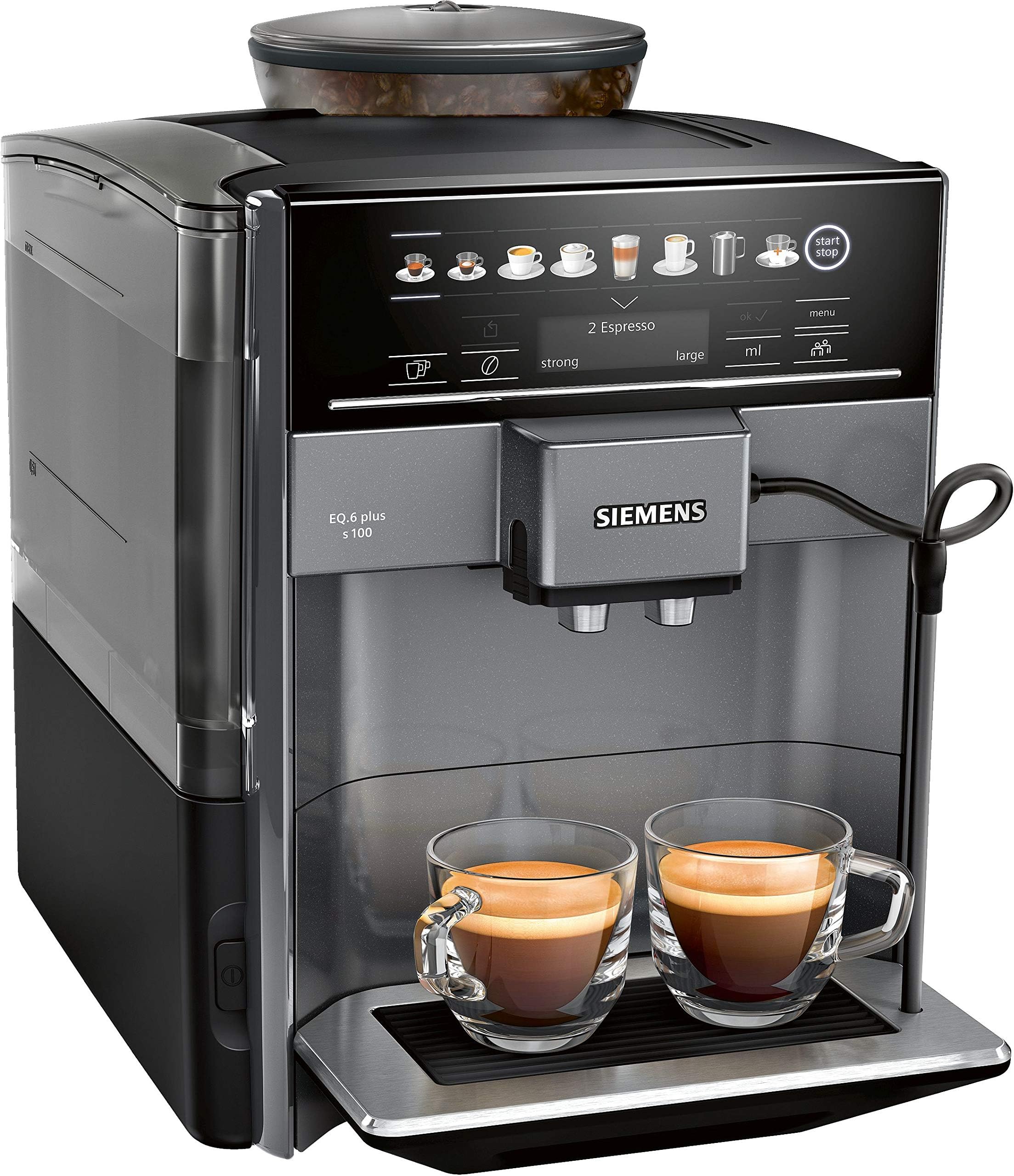 Siemens Fully Automatic Coffee Machine, German Engineering, Black Te651209Gb"Min 1 year manufacturer warranty"