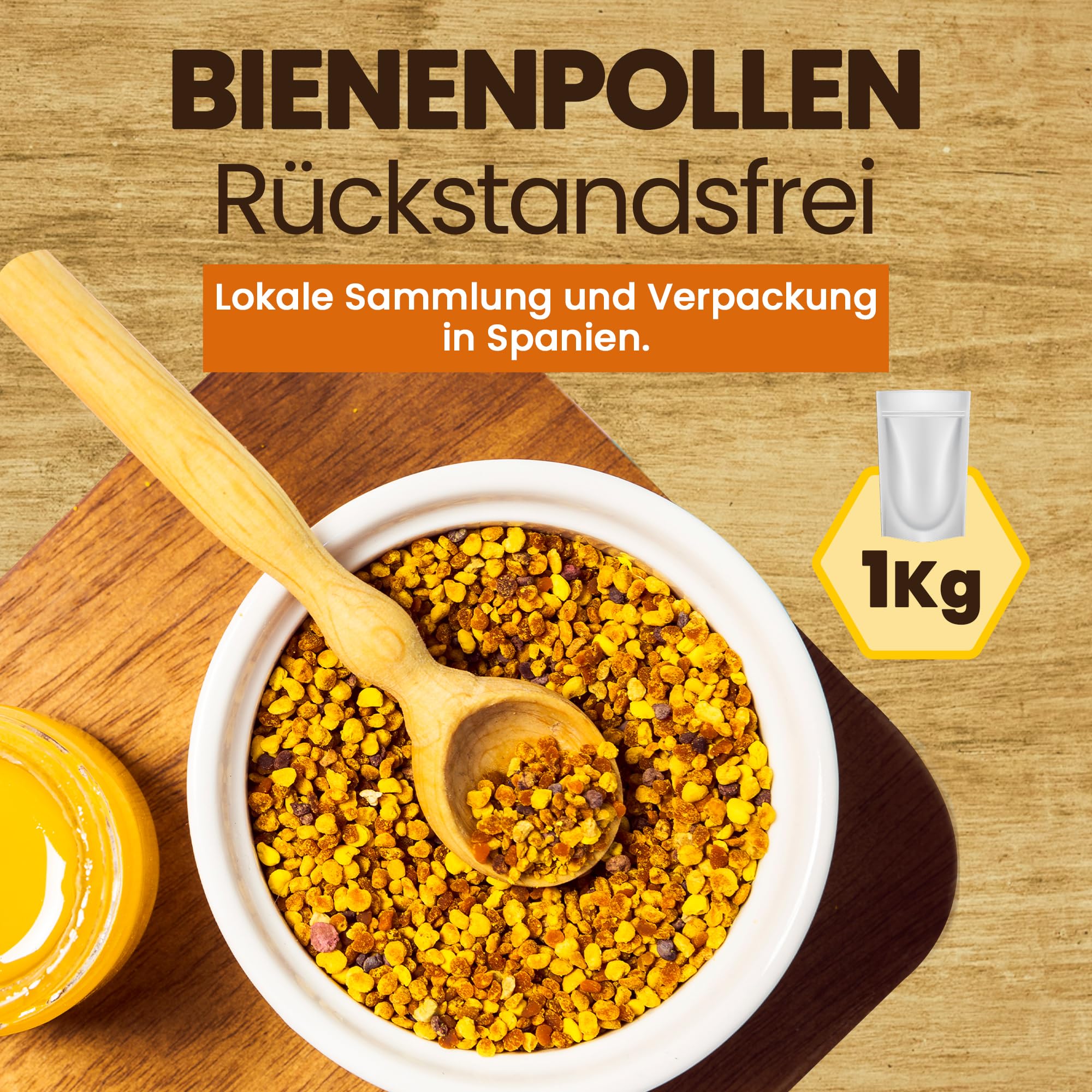 Blütenpollen (EU) 1 kg – 100% Naturprodukt. Naturreine Bienenpollen. Quelle für Proteine, sowie Aminosäuren, Lipide, Vitamine und Mineralien.