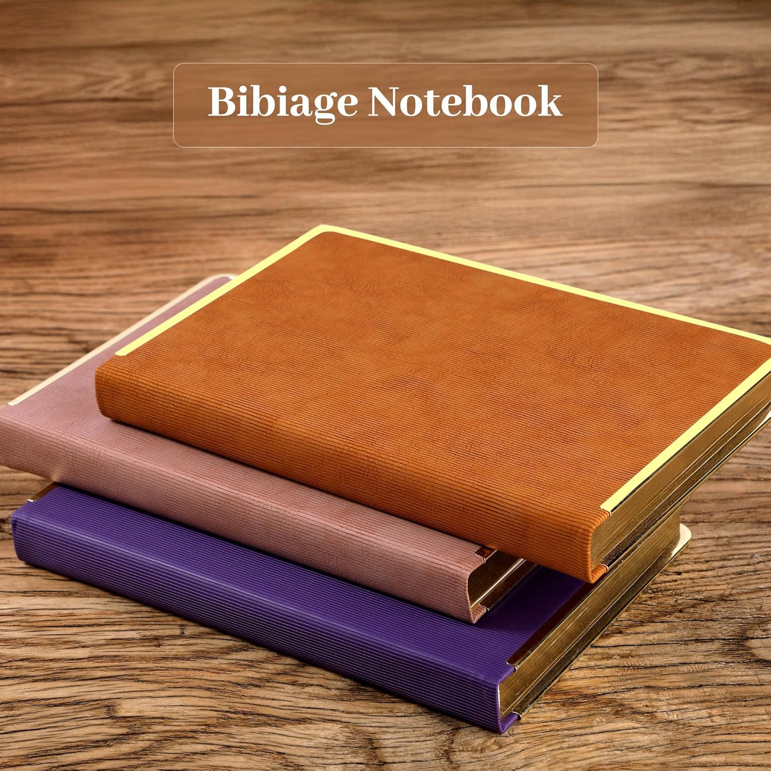 Lined Journal Notebook for Women with Gold Edges, A5 Vegan Leather Hardcover Journal, 288 Pages Thick Paper, Aesthetic Writing Notebook, Gift for Women, Purple