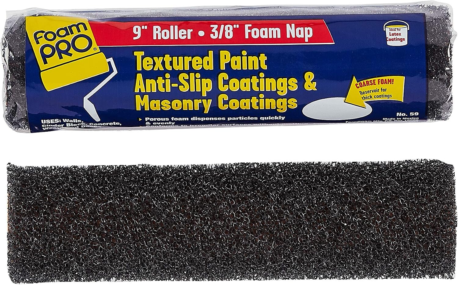 FoamPRO 59 Foam Paint Roller, 9" x 3/8"