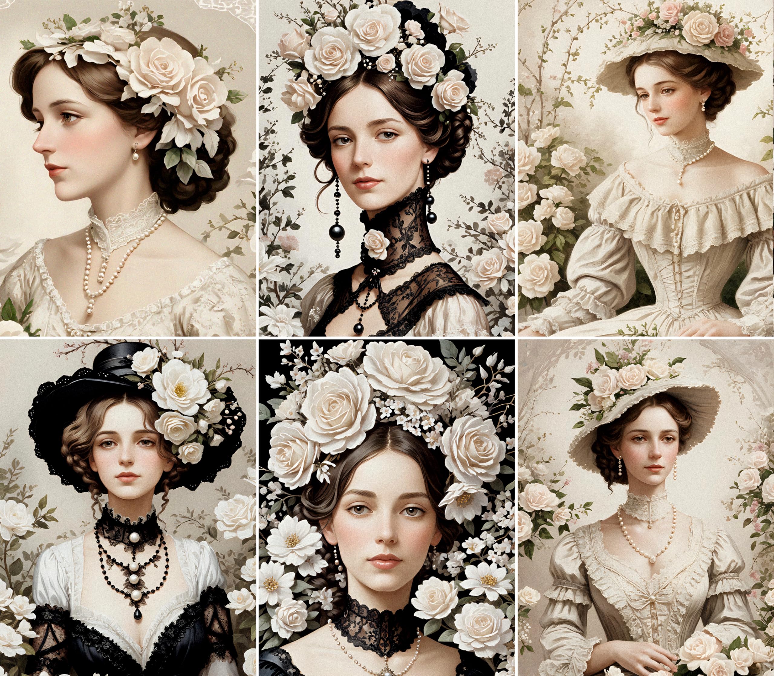 Victorian Ladies Rice Paper, 20 x 26.5cm (6 Sheets) – 6X Decoupage Beauty Papers for Collage, Mixed Media, Card Making & Crafts, Decoupage by CRAFT KREATIVELY