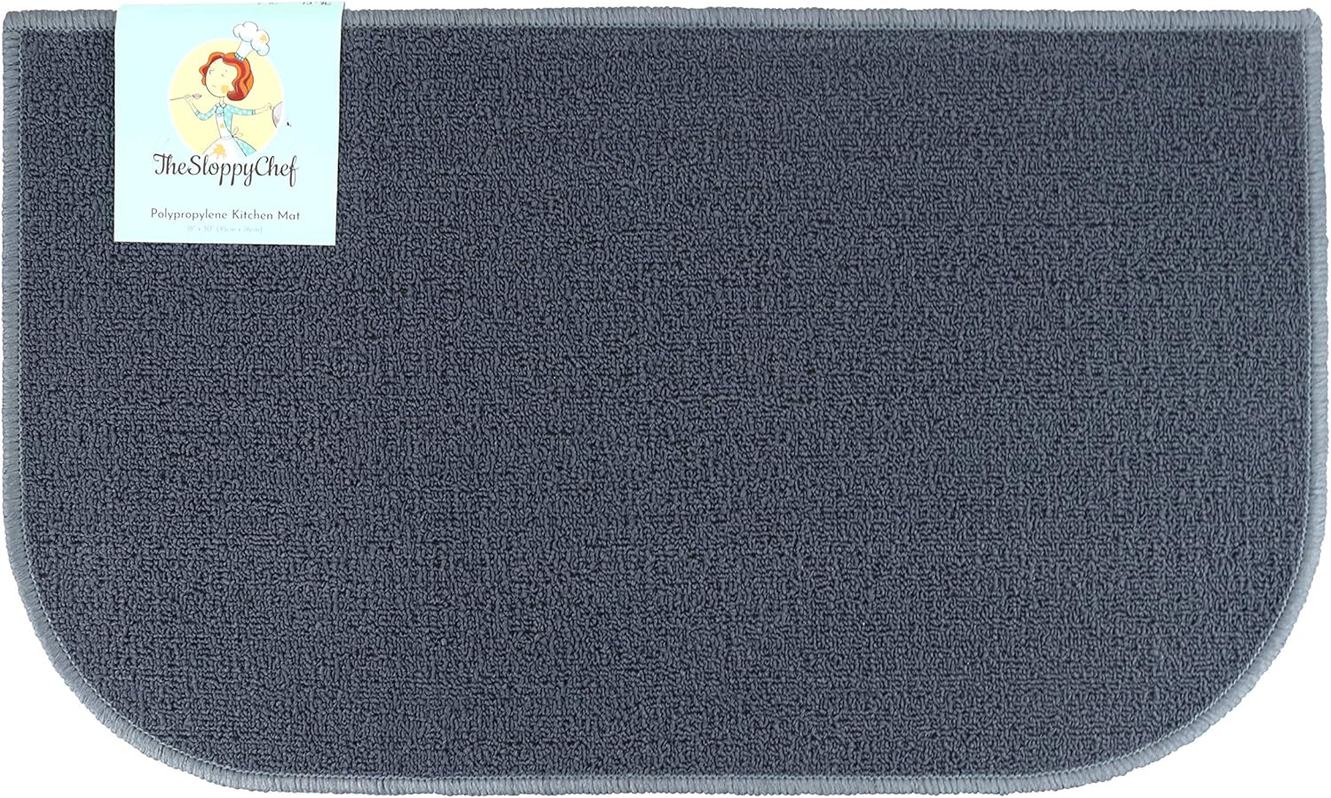 Sloppy Chef Kitchen Rug (DShape,18 x 30 in.), NonSkid