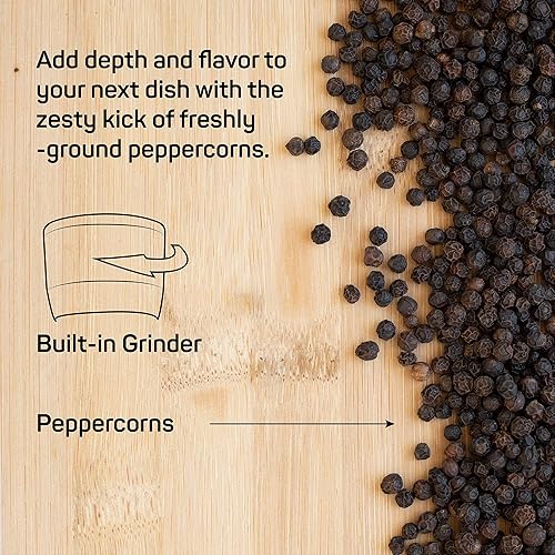 Miniatura 2 de Palermo pimienta negra con molinillo, Kosher, totalmente natural, sin aditivos, 6 onzas