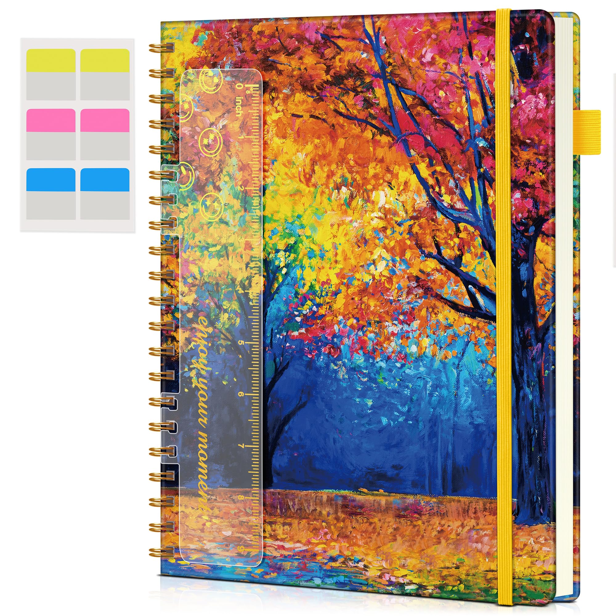 Spiral Notebook Journal 8.5” x 11”, A4 Large Notebooks for Women Men, College Ruled Lined Journal, 100 GSM Paper, Hardcover Spiral Bound Journals for Work School Note Taking Business, Autumn Woods