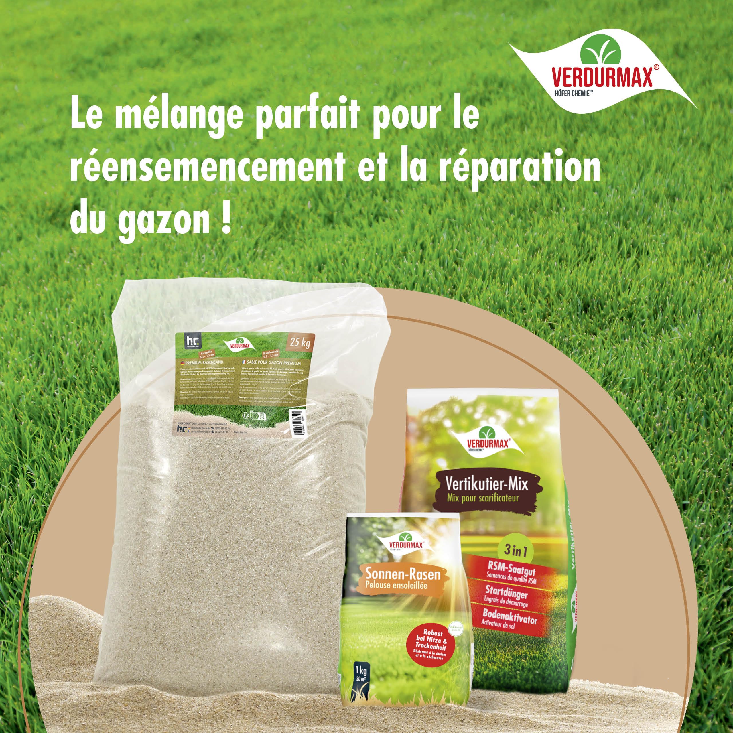 Sable pour Gazon 25 kg 0,3–1,5 mm – Sable de Quartz Séché au Feu Pureté 97% – Drainage, Aération et Top-Dressing Pelouse