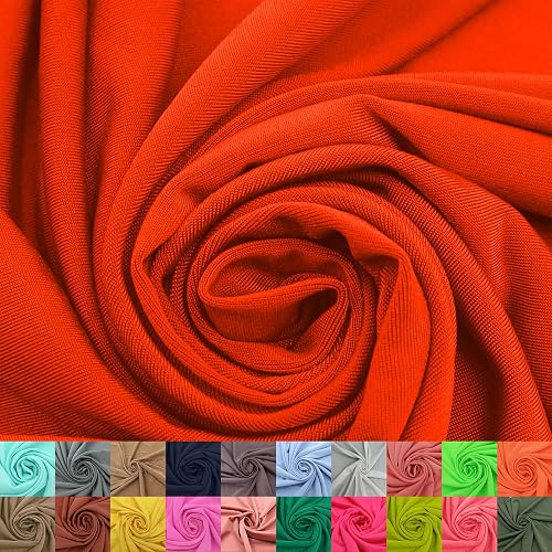 60" Wide Venezia Poly Spandex Fabric - (200 GSM), Medium Weight, 2-Way Stretch, Soft & Breathable for Apparel, Headbands, Activewear, Crafts, Leggings & DIY