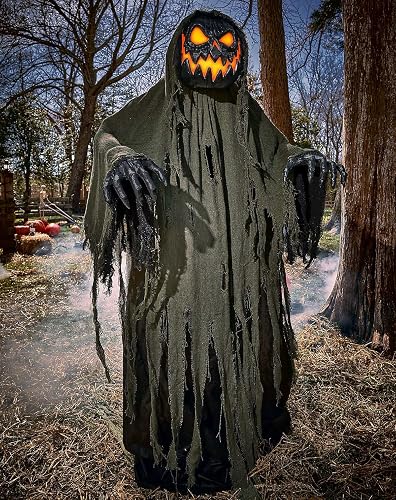 Spirit Halloween 6 Ft Night Terror Animatronic, Scary Animated Decor, Head Motions, LED Eyes, Multicolor