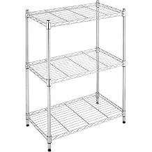 Whitmor 3-Tier Shelving Unit, Metal Storage Shelves, Easy Assembly Home Organizer for Pantry, Kitchen, Garage, Plant, 23"L x 13"W x 30"H