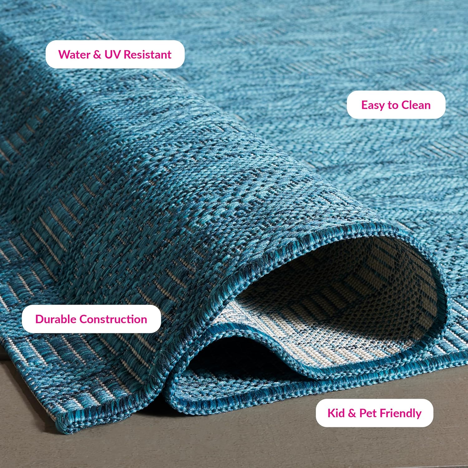 SAFAVIEH Courtyard Collection 2' x 3'7" Turquoise/Blue CY8522 Indoor/ Outside Waterproof Easy cleansingPatio Backyard Mudroom Accent Mat