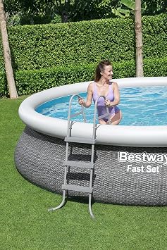 Bestway Fast Set 15' x 42 حمام سباحة حلقي علوي قابل للنفخ | حمام سباحة فوق الأرض