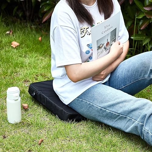 Miniatura 6 de Hosuly Asiento de estadio portátil sin respaldo, asientos de estadio para gradas, cojín de asiento ligero con correa para el hombro y portavasos