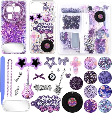 Junk Phone Case Charms Kit for DIY Custom Cases, Y2K Coquette Bling Decorating Accessories with Bows, Rhinestones, Flatback Pearls, Mini Mirrors and Resin Charms