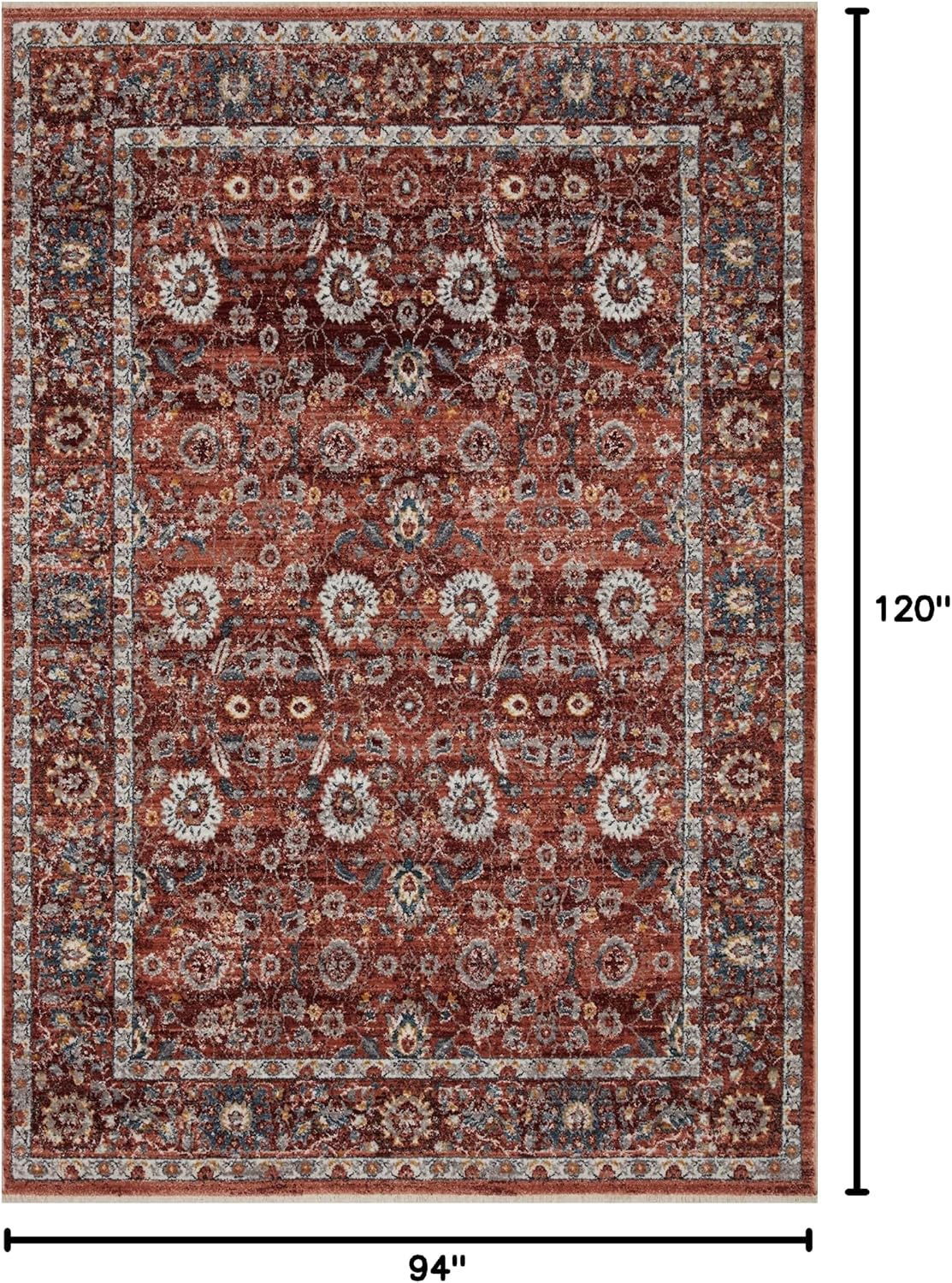 Loloi II Samra Collection SAM-07 Brick/Multi 7'-10" x 10' Area Rug