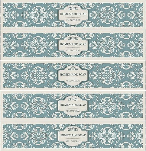 Miniatura 9 de ZZYBIA Cinta de papel envolvente para barra de jabón casera, productos hechos a mano, juego horizontal (H2- mármol negro)