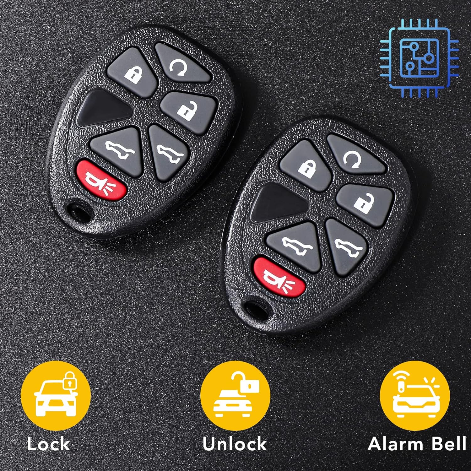 Key Fob Replacement Fits for 2007 2008 2009 2010 2011 2012 2013 2014 Chevy Silverado Suburban Tahoe Avalanche Equinox Express Traverse GMC Sierra Yukon Acadia Savana Cadillac Escalade Enclave Saturn
