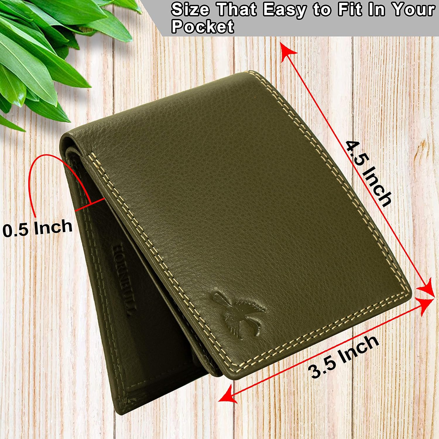 HORNBULL Men's Stella Genuine Leather RFID Blocking Wallet, PMW148, Classic