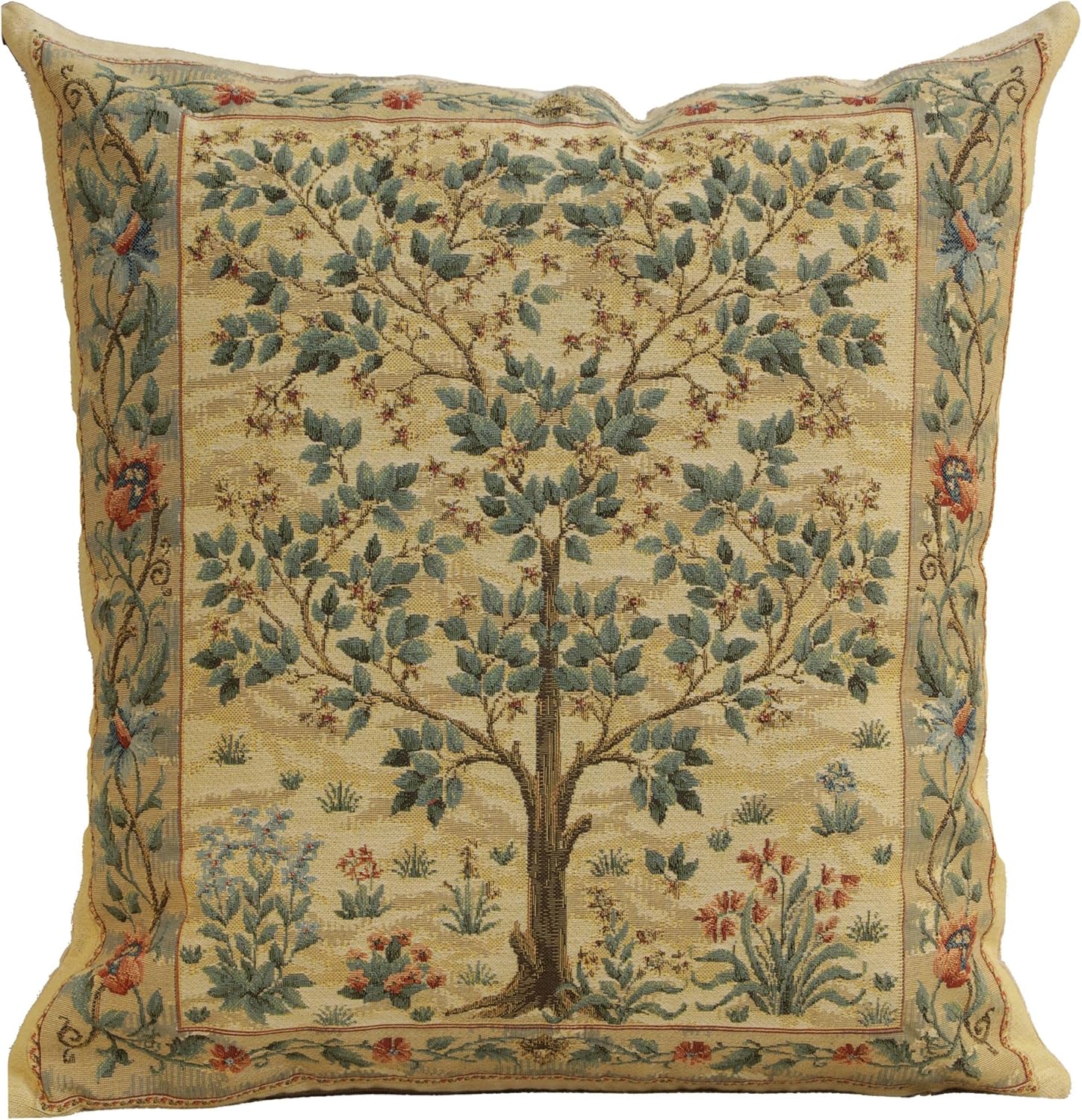 C Charlotte Home Furnishings Inc Tree of Life Light European Cushion Cover – 18 in. x 18 in. Cotton by William Morris