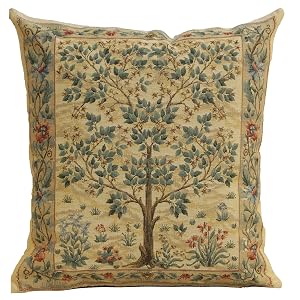 Charlotte Home Furnishings Throw Pillow Covers Decorative Boho Pillow Covers for Couch Light Tree of Life Square Cushion