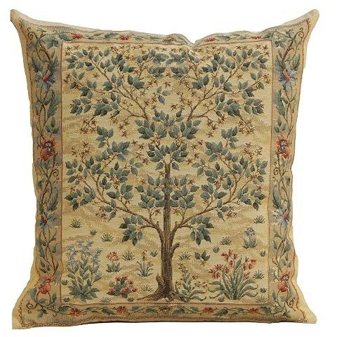 Charlotte Home Furnishings Throw Pillow Covers Decorative Boho Pillow Covers for Couch Light Tree of Life Square Cushion