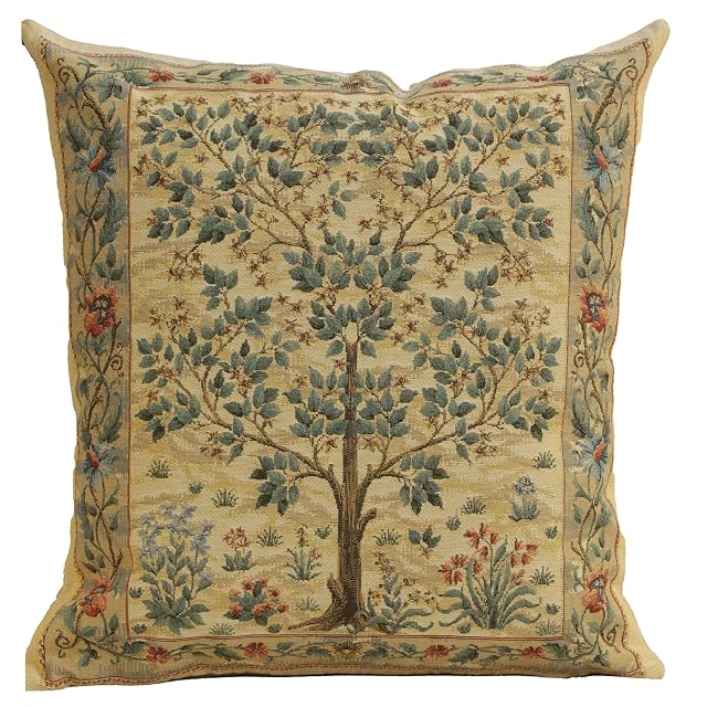 Charlotte Home Furnishings Throw Pillow Covers Decorative Boho Pillow Covers for Couch Light Tree of Life Square Cushion