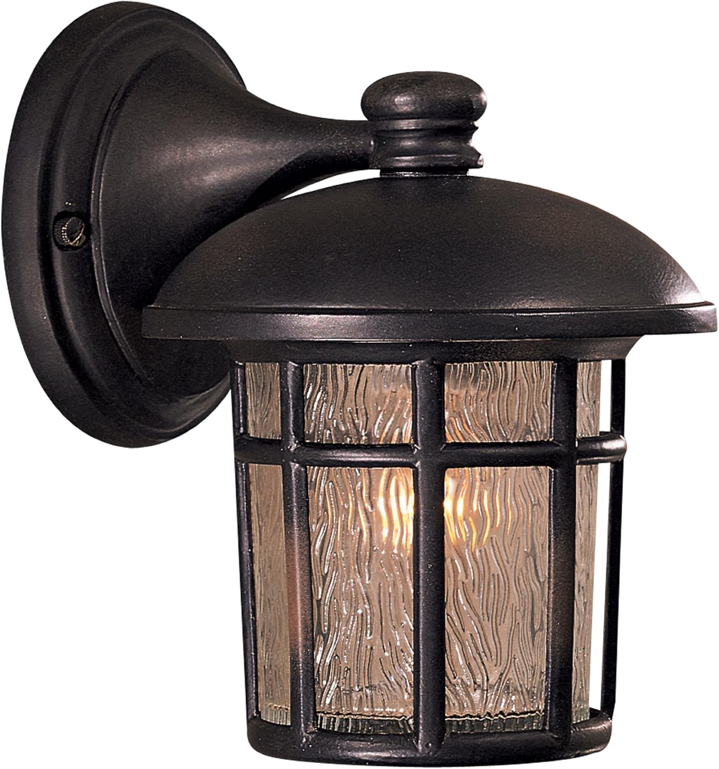 THE GREAT OUTDOORS Cranston 1 Light Wall Mount in Heritage Finish with One Piece Driftwood Glass