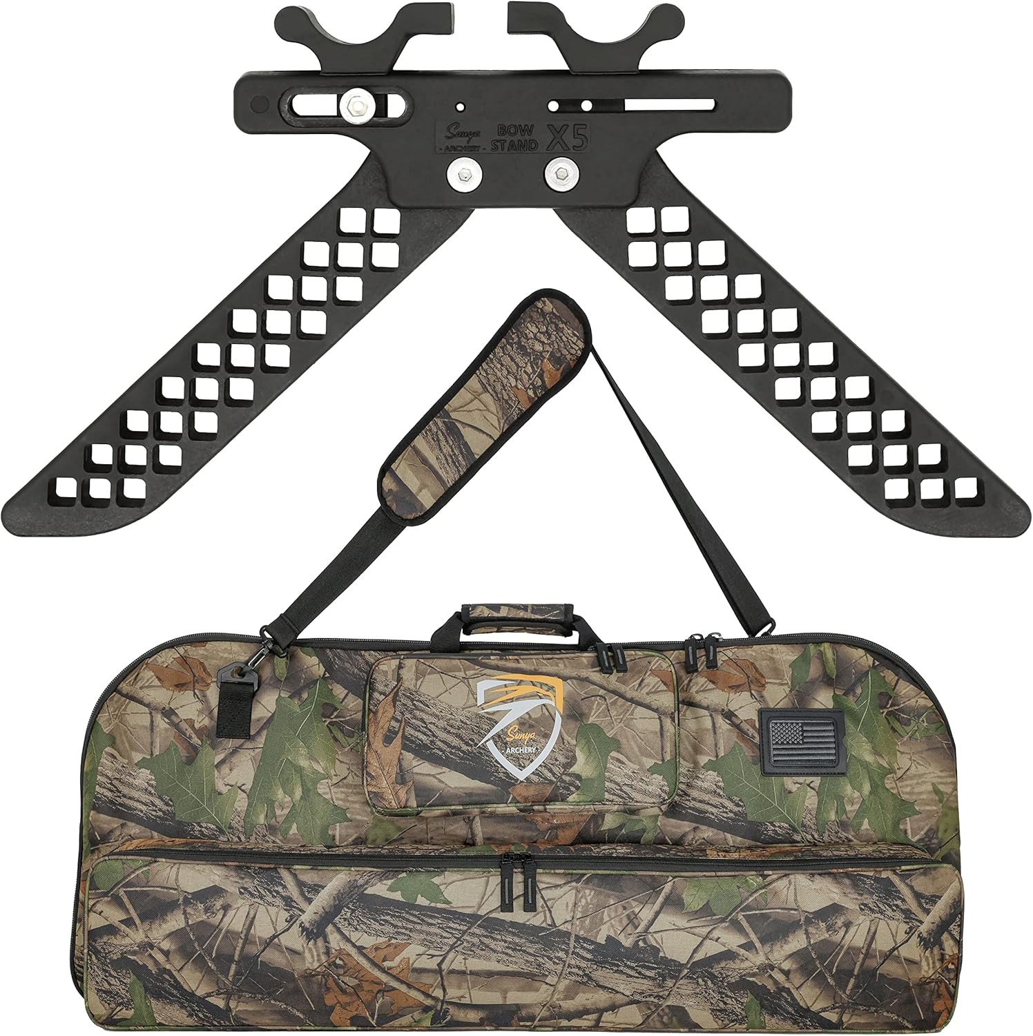 SUNYA Archery Compound Bow Stand with Flexible Clamping Jaws System+Compound Bow Case with Molle System : Sports & Outdoors