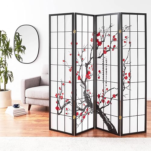 Miniatura 5 de ORE International - Divisor de habitación de 4 paneles color negro