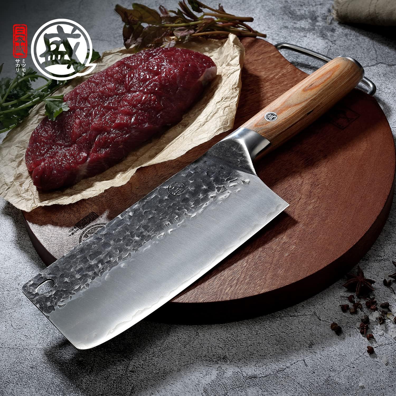 Buy MITSUMOTO SAKARI 7 inch Japanese Meat Cleaver, Super Sharp Cleaver
