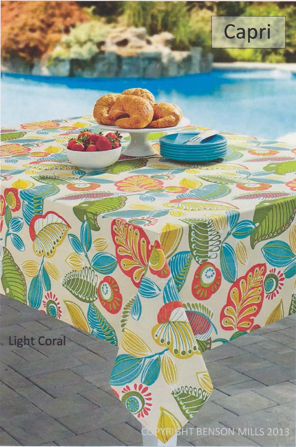 Benson Mills Capri Spillproof Indoor Outdoor Tablecloth (70" Round)