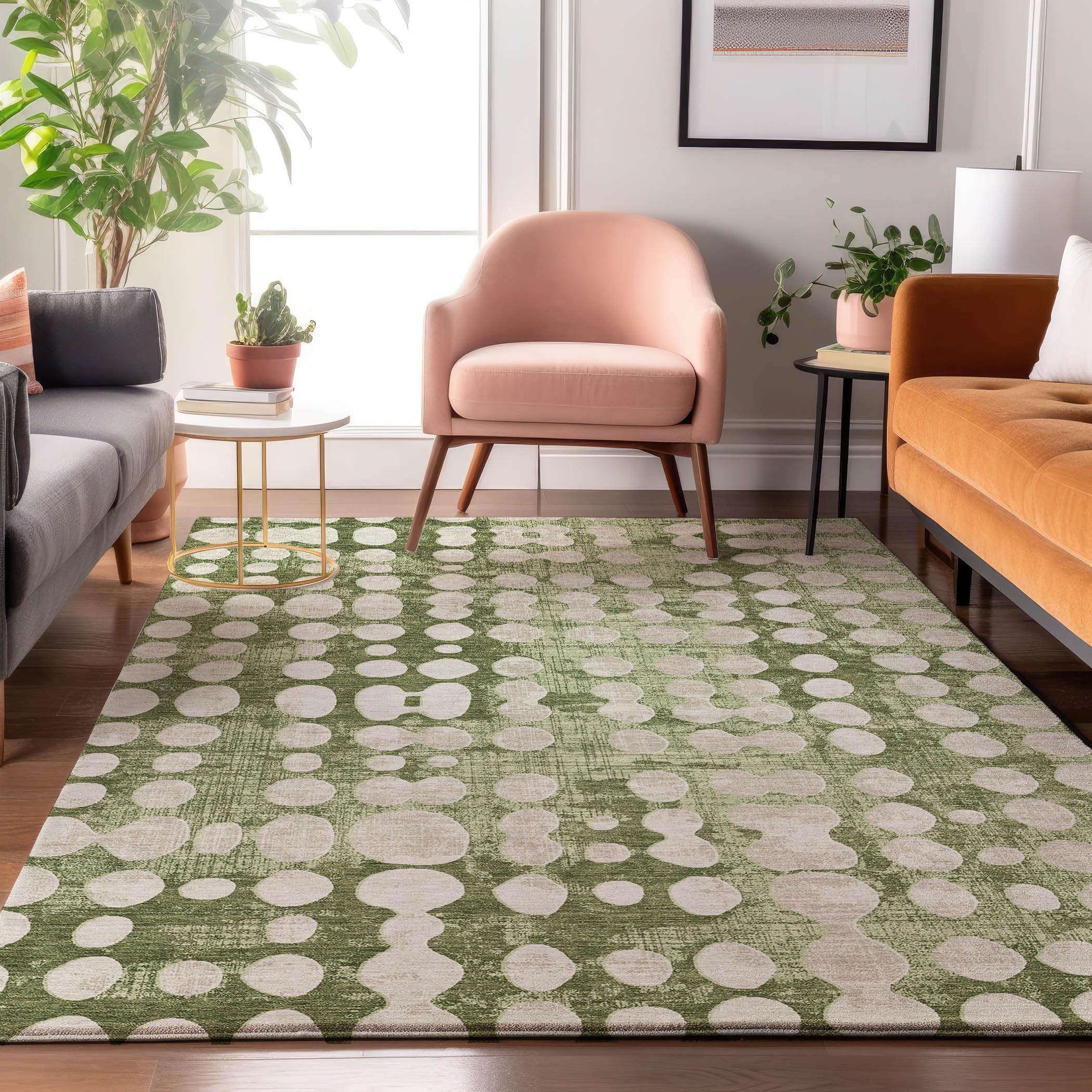 addison rugs mayfield amf869 aloe 2'6" x 3'10" indoor premium machine washable rug, silky soft, easy clean, non shedding, bedroom, living room, dining room, kitchen, patio rug