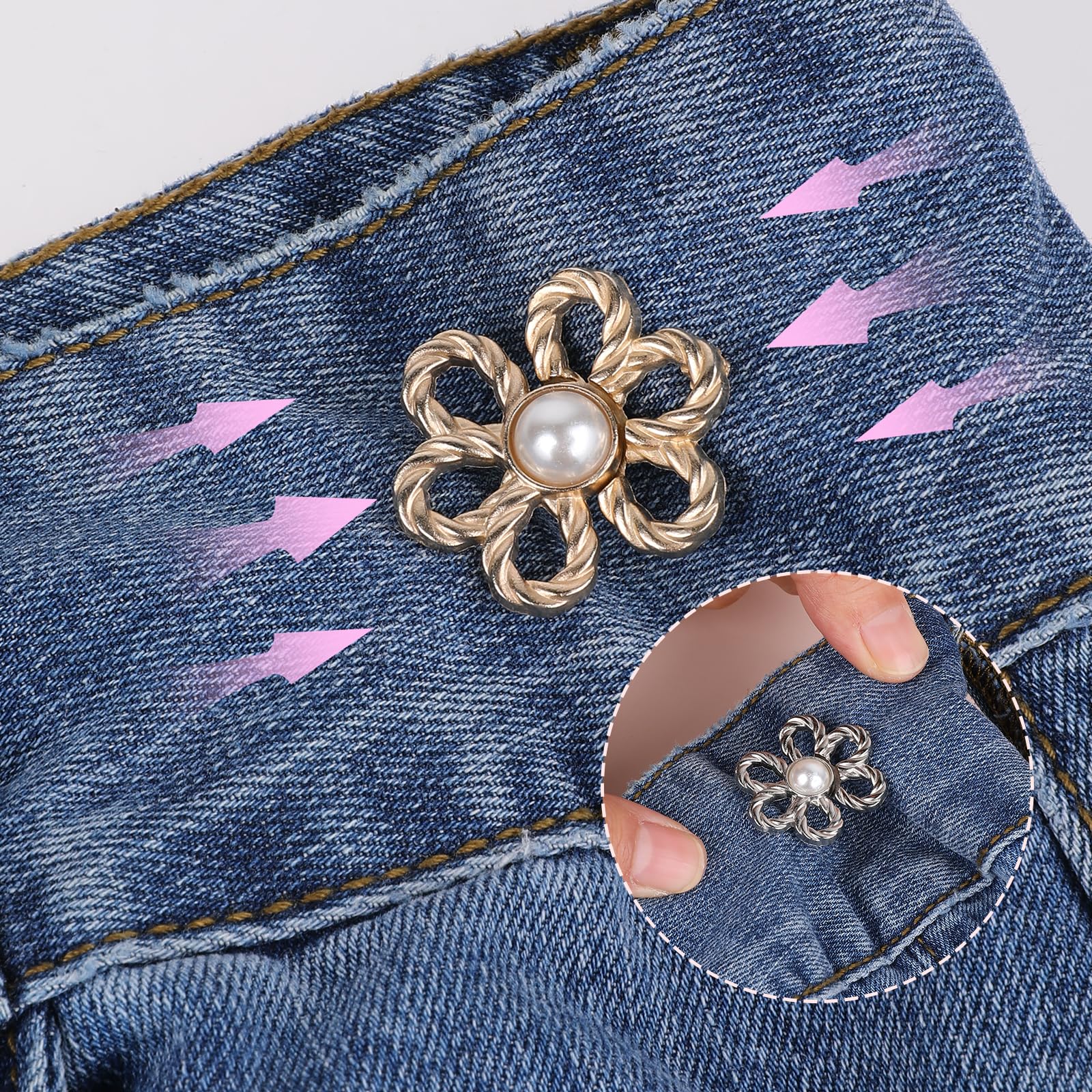 Sistema Cintura Elástica Tensores Cintura Pantalones - 12 Unidades, Ajuste Jeans Hombre Mujer Ajustador Jeans Hombre Mujer