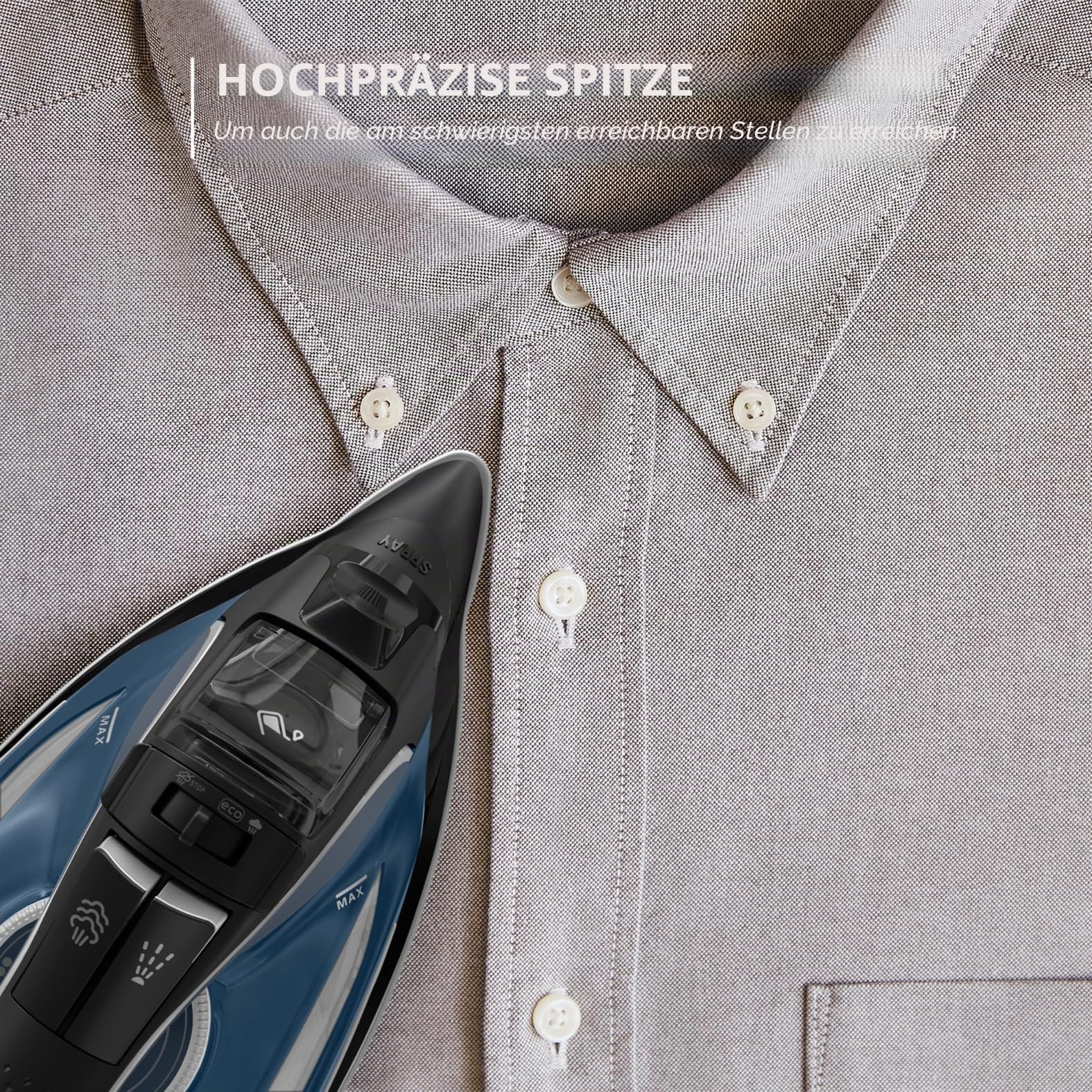 Rowenta Pro Master Bügeleisen, professionelle Ergebnisse, leistungsstarke Dampfverteilung, hochpräzise Spitze, dauerhafte Leistung, energiesparend, DW8209F0